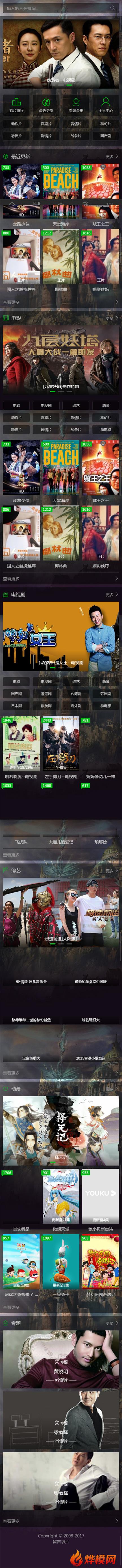 烨模网出品苹果CMSV10手机模板N615-2风格
