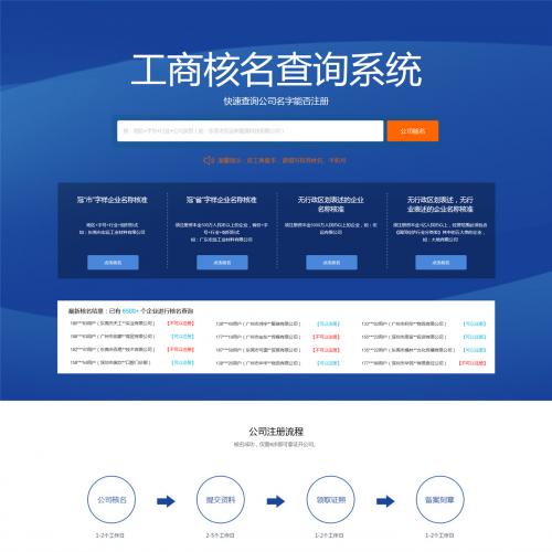 公司工商注册核名公司名称核名查询系统模板源码